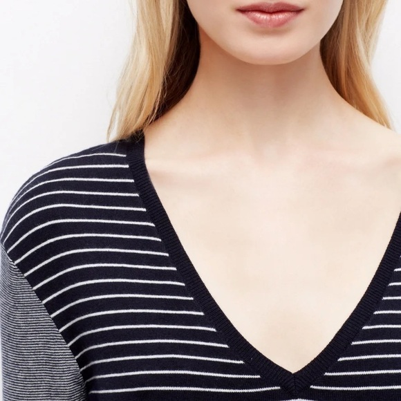 Ann Taylor Colorblock Stripe Sweater Dress Sz L - Picture 4 of 11